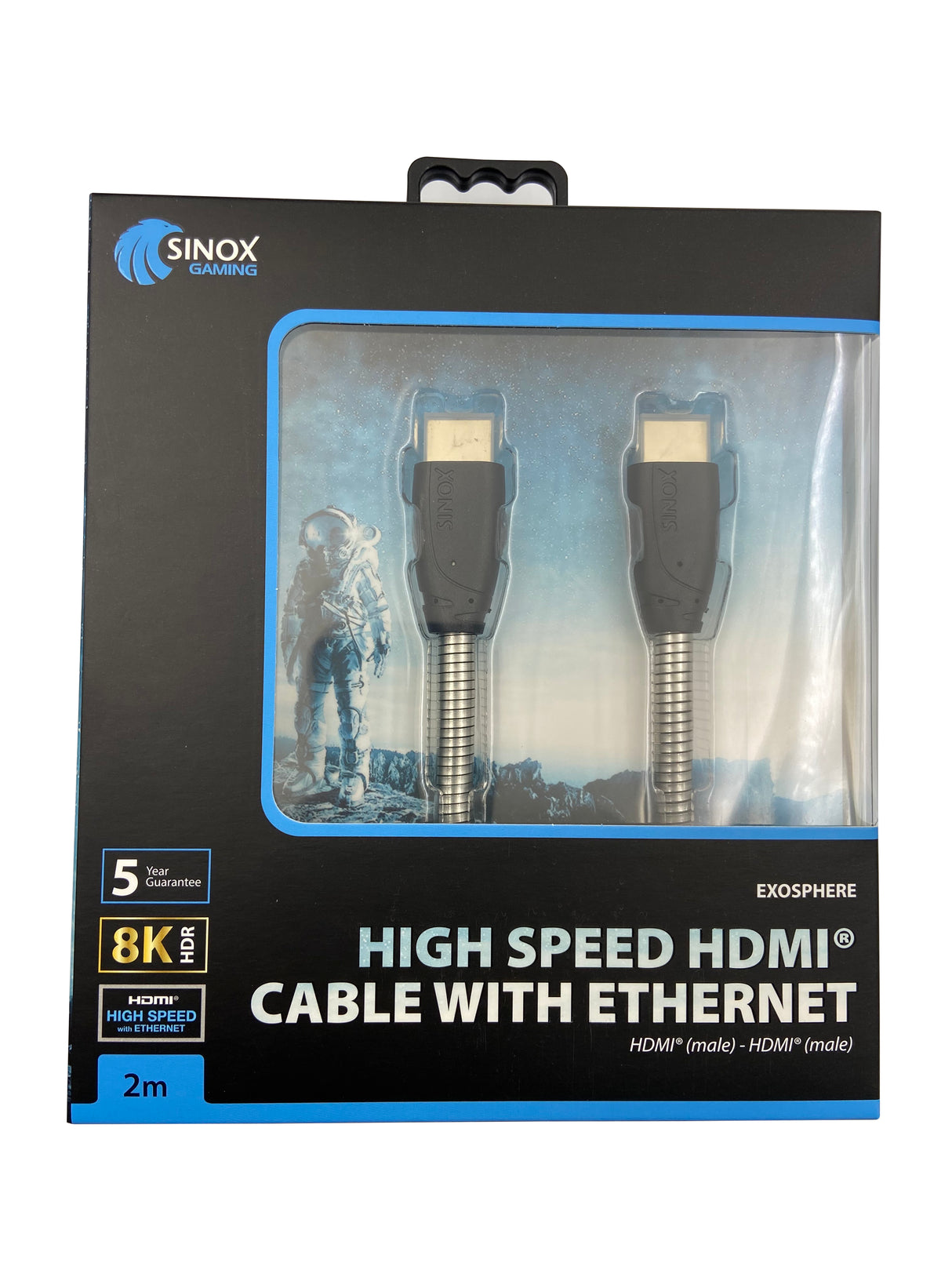 Sinox Gaming HDMI™ kabel 8K60Hz+E. 2m. Stål