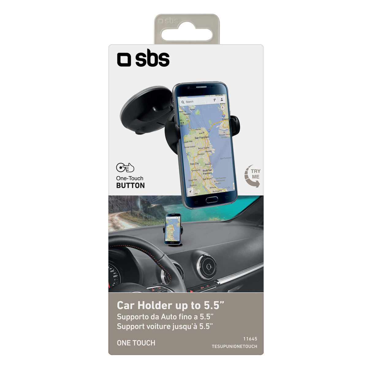 SBS universel mobilholder til bilen. Sort
