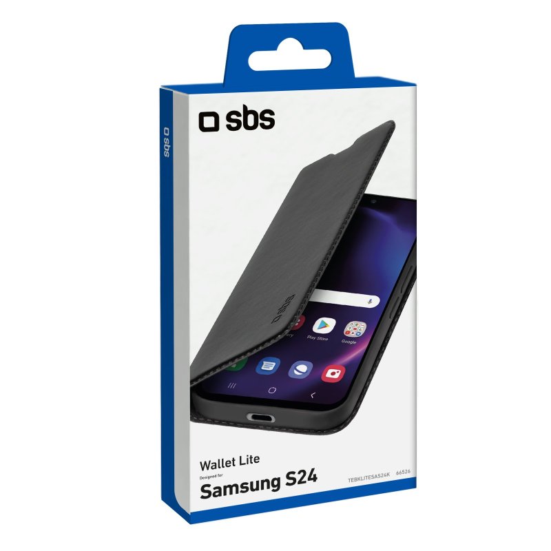 SBS Book Wallet Lite-etui til Samsung Galaxy S24. Sort