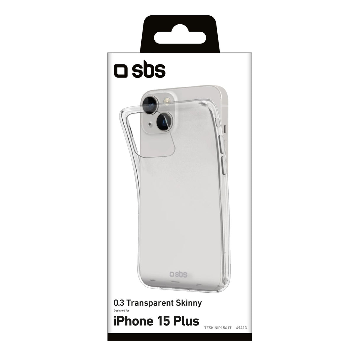 SBS Skinny cover til iPhone 15 Plus®. Gennemsigtig