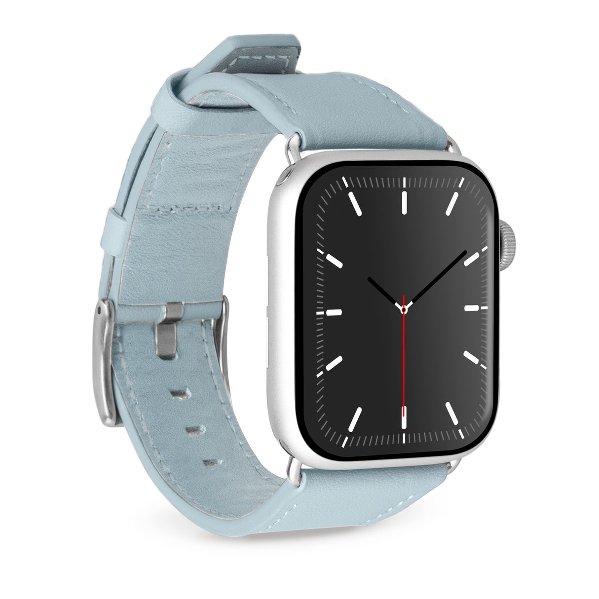 PURO E-Classic-rem til Apple Watch 42, 44, 45, 46, 49 mm. Lyseblå
