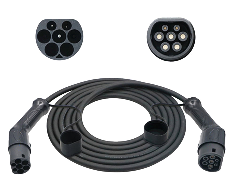 Sinox EV ladekabel mode 3. 32A 1 fase. 5m. Sort