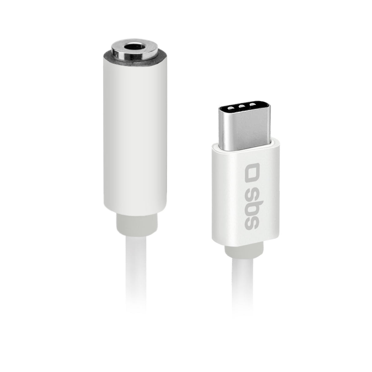 SBS USB C til mini jack adapter. Hvid