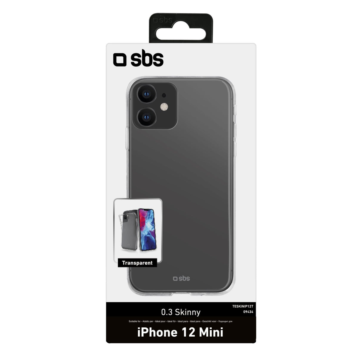 SBS Skinny cover til iPhone 12 mini®. Gennemsigtig