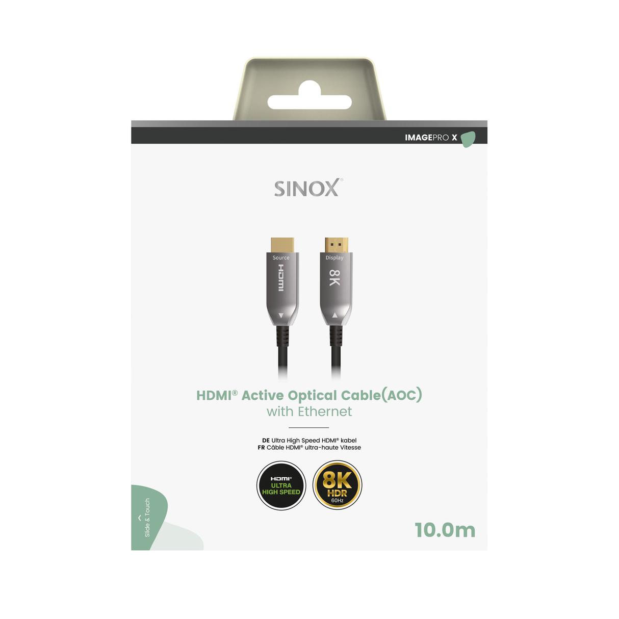 Sinox PRO X HDMI™ Optisk kabel 8K60Hz+E. 10m. Sort
