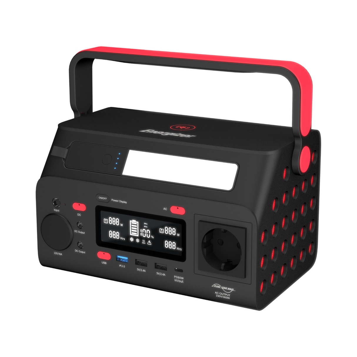 Energizer bærbar powerstation med 60W PD. Sort