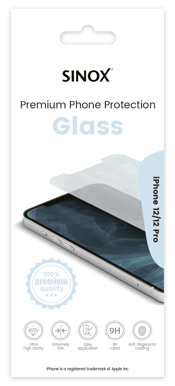 Sinox Protection Glass iPhone 12/12 Pro