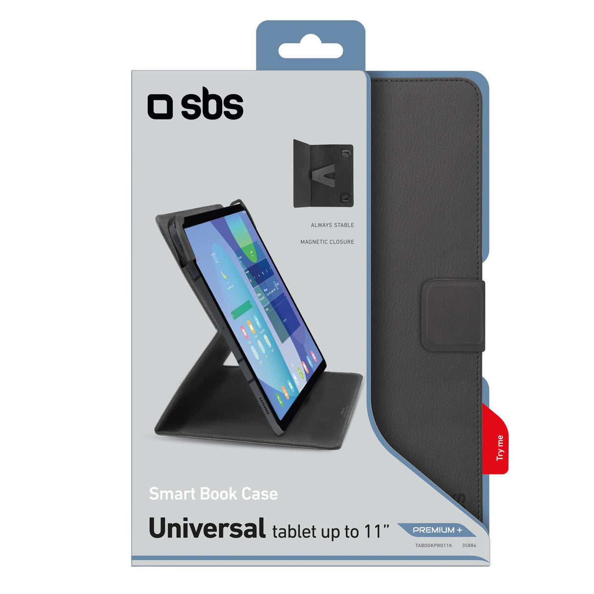SBS Smart Book Case til 9"-11" tablet. Sort