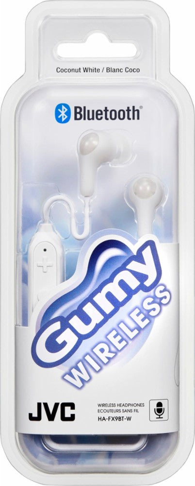 JVC trådløse in-ear høretelefoner med fjernbetjening og mikrofon. Hvid