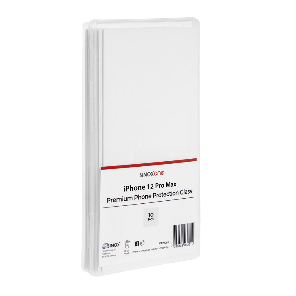 Sinox Protection Glass. 10 stk iPhone 12 Pro Max