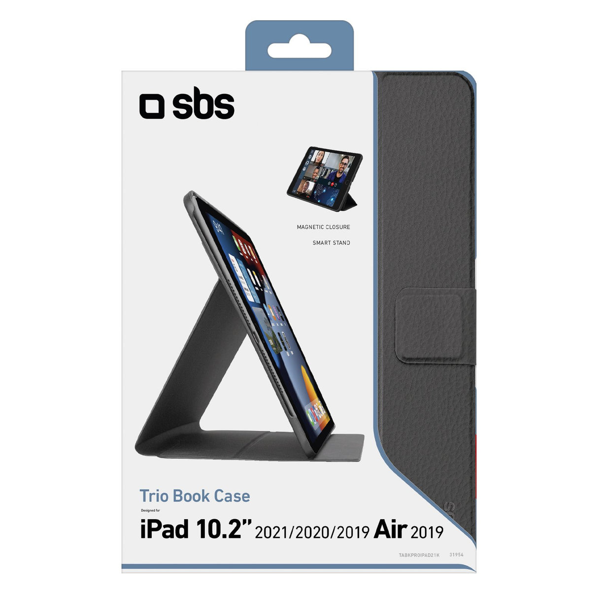 SBS Book Case Pro til iPad 10,2" 2021/2020/2019 / iPad Air 2019®. Sort