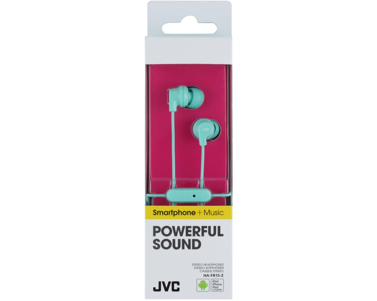 JVC in-ear høretelefoner med fjernbetjening og mikrofon. Mint