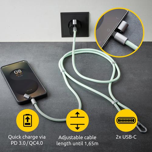 Intenso Handykette als Lade- + Datenkabel USB-C bis 1,65m grün USB-kabel USB C Grøn