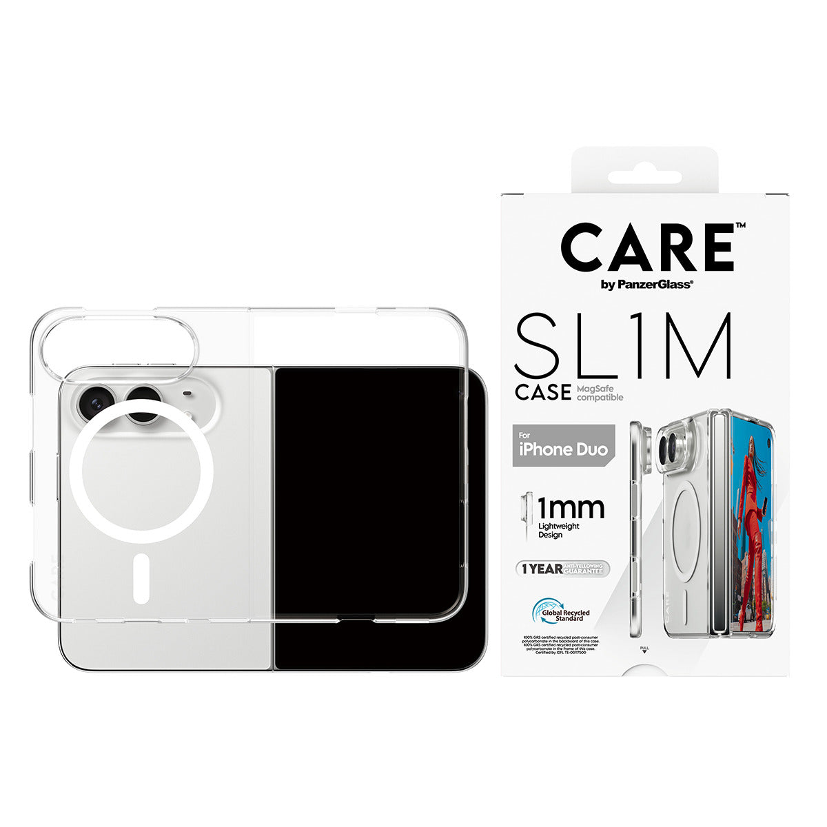 CARE by PanzerGlass Flagship Signature Case SLIM PC/TPU case Transparent Apple iPhone Duo