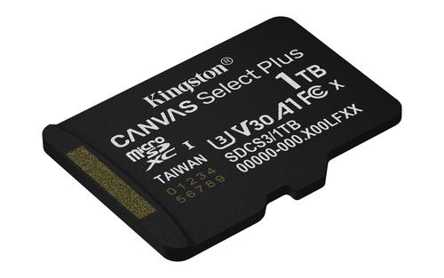 Kingston Technology 1TB microSDXC Canvas Select Plus Gen3 150MB/s A1 Card + Adapter