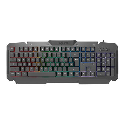 LogiLink ID0185 tastatur Mus inkluderet Spil USB QWERTY Engelsk Sort