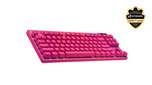 Logitech G PRO X TKL keyboard Gaming RF Wireless + Bluetooth QWERTY US International Magenta