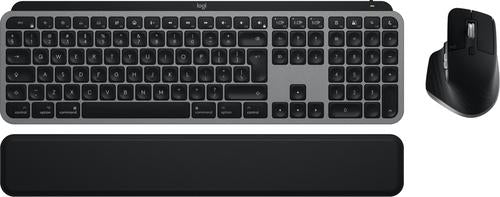 Logitech Master MX Keys S Combo for Mac keyboard Mouse included Home/Office RF Wireless + Bluetooth QWERTY US International Aluminium, Black
