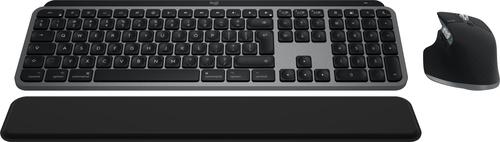 Logitech Master MX Keys S Combo for Mac keyboard Mouse included Home/Office RF Wireless + Bluetooth QWERTY US International Aluminium, Black