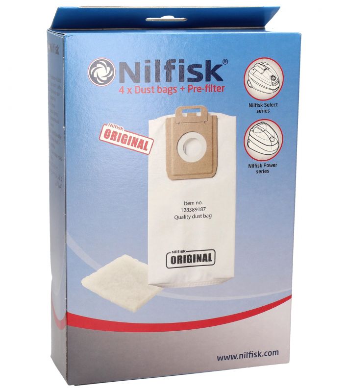 STØVSUGERPOSER 4 STK. + FILTER, NILFISK SELECT, POWER