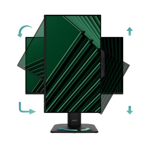 MSI Pro MP242PMG 23.8 Inch Monitor, FHD (1920 x 1080), 120Hz, IPS, 1ms, 1x HDMI 1.4b, 1x DP 1.2a, 1x D-Sub(VGA), 2xUSB 5Gbps Type-A, 1x USB 5Gbps Type-B, Built-in Speakers, Webcam, Anti-Glare, Anti-Flicker, Less Blue light, TÜV Certified, VESA, Kensi