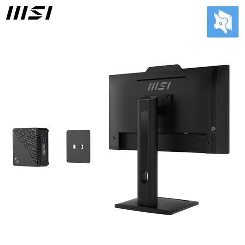 MSI Pro MP242PMG 23.8 Inch Monitor, FHD (1920 x 1080), 120Hz, IPS, 1ms, 1x HDMI 1.4b, 1x DP 1.2a, 1x D-Sub(VGA), 2xUSB 5Gbps Type-A, 1x USB 5Gbps Type-B, Built-in Speakers, Webcam, Anti-Glare, Anti-Flicker, Less Blue light, TÜV Certified, VESA, Kensi