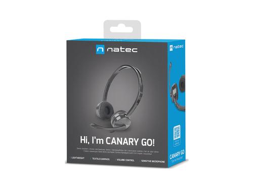 NATEC Canary Go Headset Wired Head-band Office/Call center Black