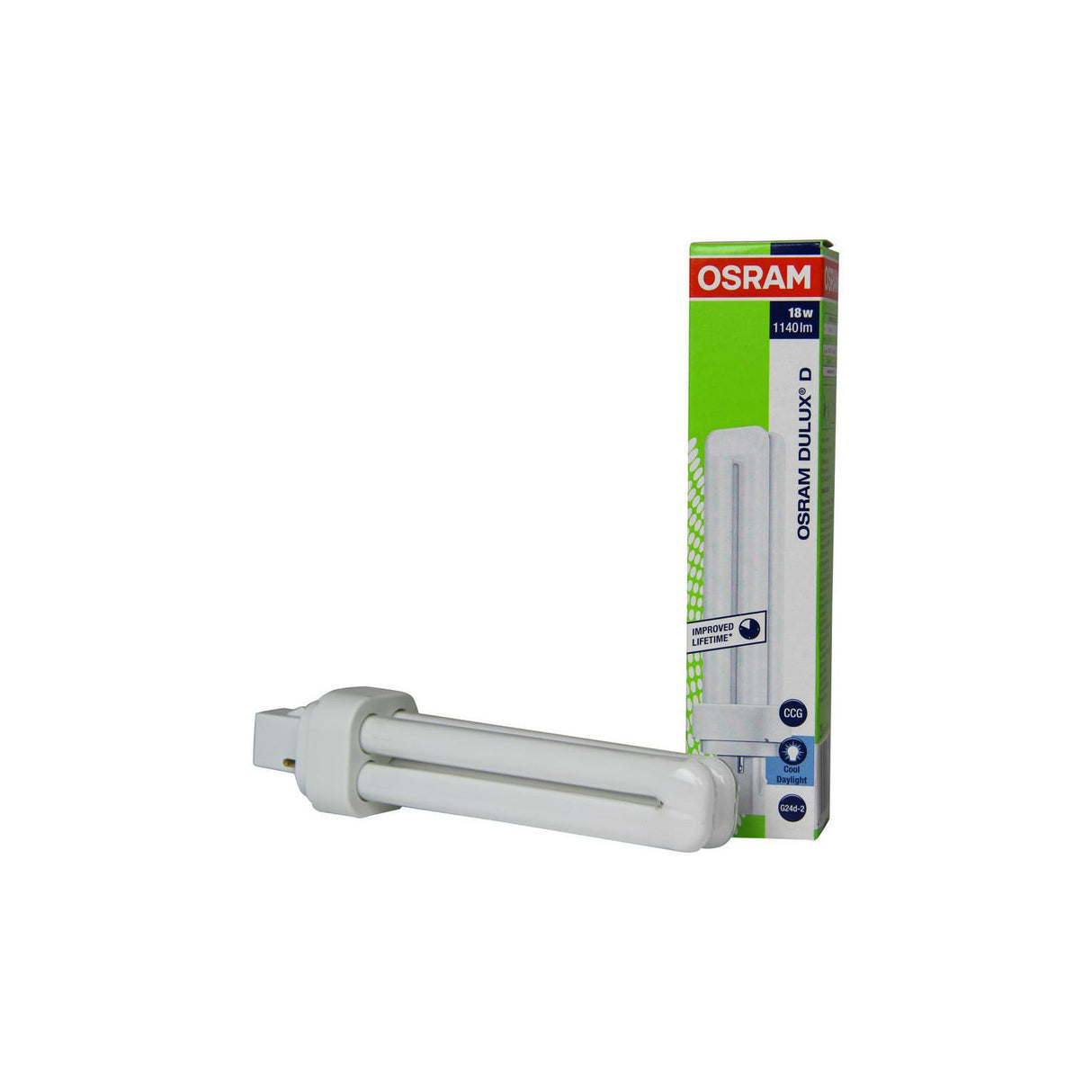 Kompakt lysstofrør, G24D-2, 18W,