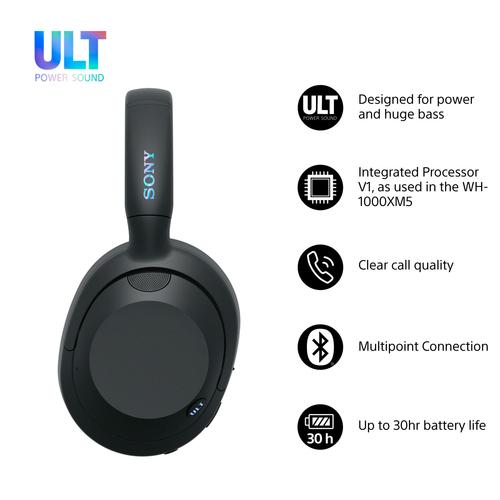 Sony ULT WEAR - Wireless Bluetooth Headphones with ULT POWER SOUND, Ultimate Deep Bass, Noise Cancelling, Clear Call Quality, Up to 30hr Battery Life, IOS & Android
