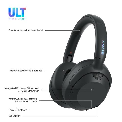 Sony ULT WEAR - Wireless Bluetooth Headphones with ULT POWER SOUND, Ultimate Deep Bass, Noise Cancelling, Clear Call Quality, Up to 30hr Battery Life, IOS & Android
