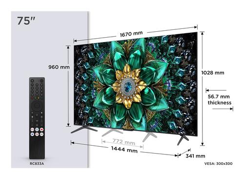 TCL Q6C 75Q6C TV 190.5 cm (75") 4K Ultra HD Smart TV Wi-Fi Metallic