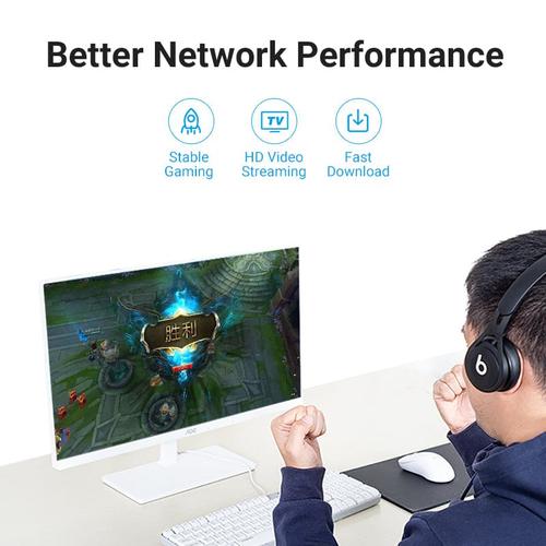 Vention IBIBJ netværkskabel Sort 5 m Cat6a U/UTP (UTP)