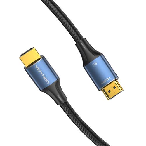 Vention Cotton Braided HDMI-A Male to Male HD Cable 8K 2M Blue Aluminum Alloy Type