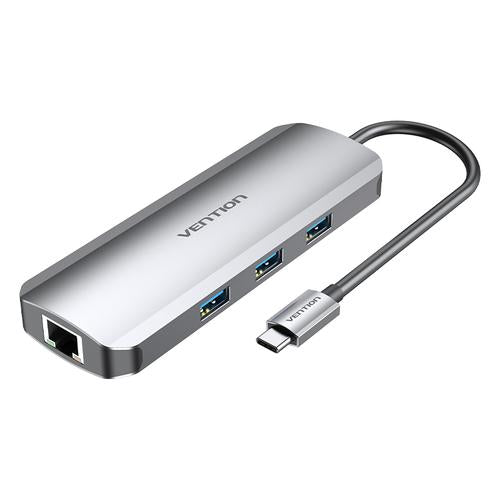 Vention TOLHB dockingstation Ledningsført USB 3.2 Gen 1 (3.1 Gen 1) Type-C Sølv
