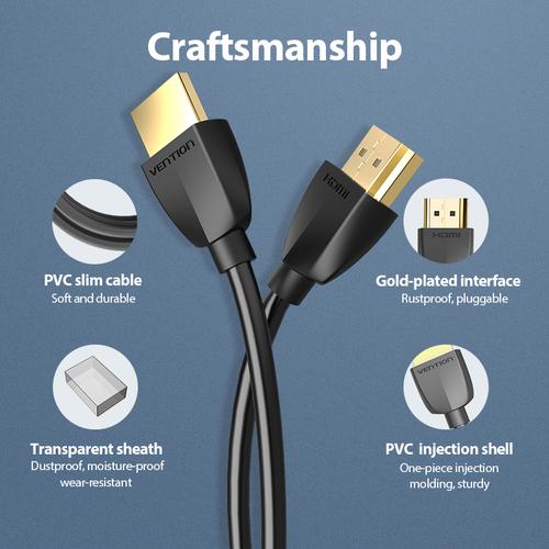 Vention Portable HDMI Cable 1.5M Black