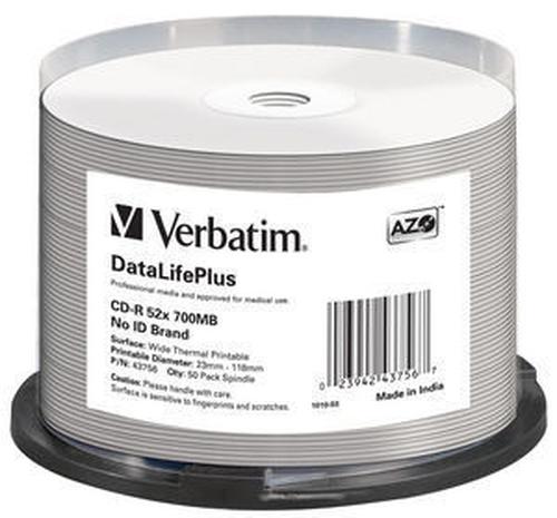 Matricas CD-R Verbatim 700MB 1x-52x DataLifePlus No ID 50 Pack Spindle