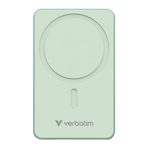 Verbatim Charge 'n' Go Essentials Magnetic Wireless Power Bank 5000 mAh Green