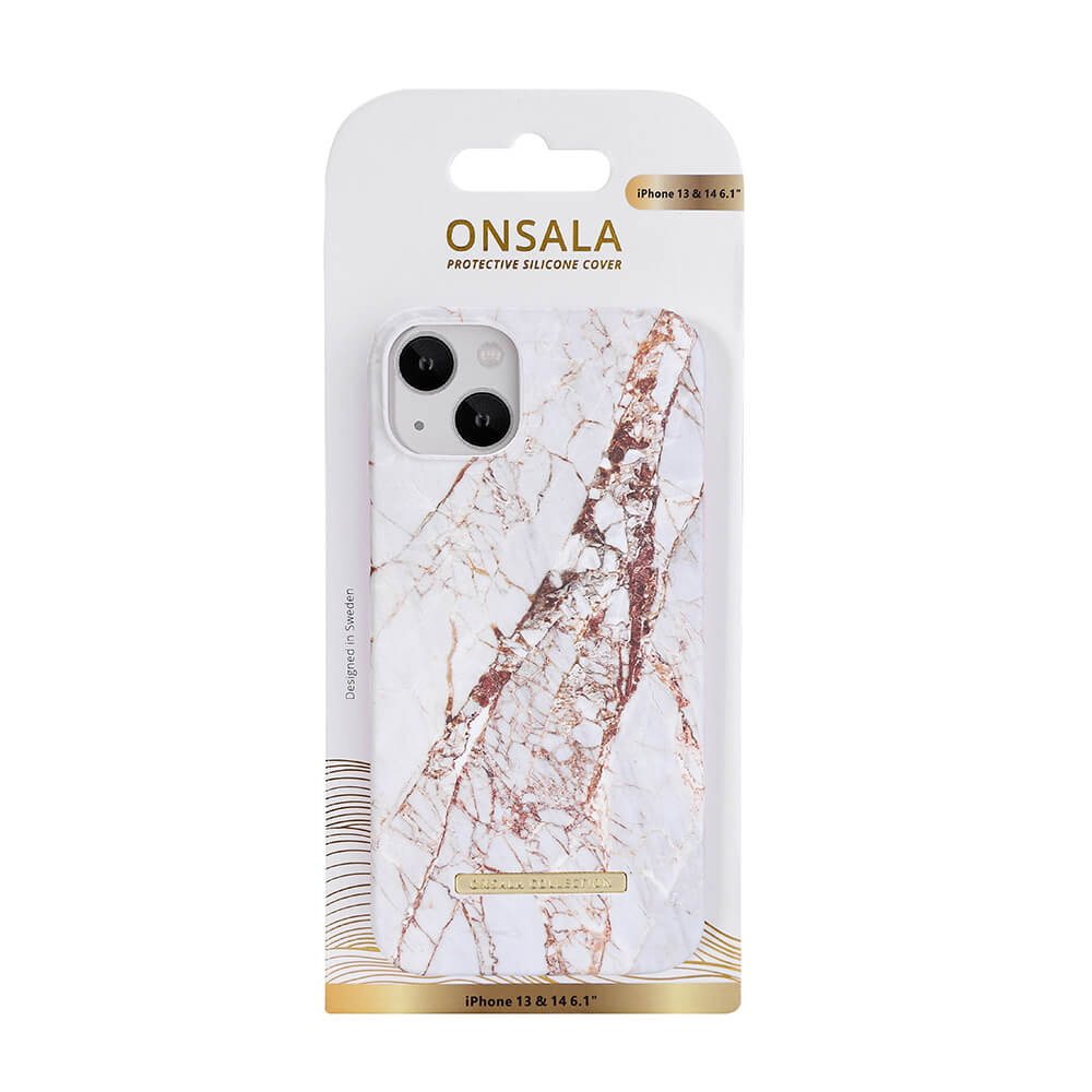 ONSALA COLLECTION Backcover Soft iPhone 13 / 14 6,1" White Rhino Marble
