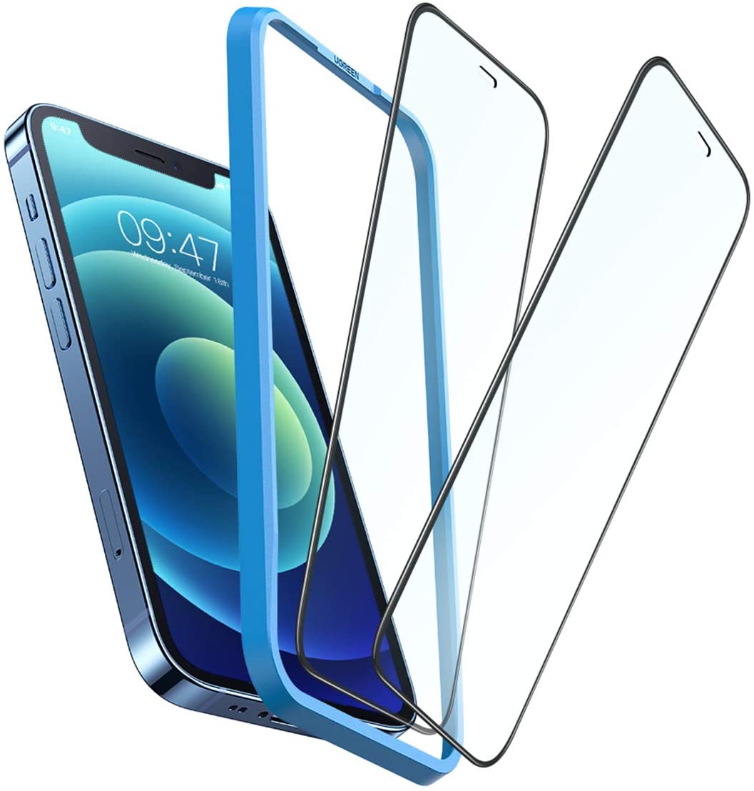 UGREEN 2 Pack for iPhone 12 mini Screen Protector 5.4 Inch Tempered Glass Screen Protector Anti-Scratch with Alignment Frame Bubble Free Scratch Resistant Compatible with iPhone 12 mini Screen Flim