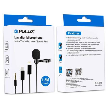Microphone Jack Puluz 1.5m jack 3.5mm PU424