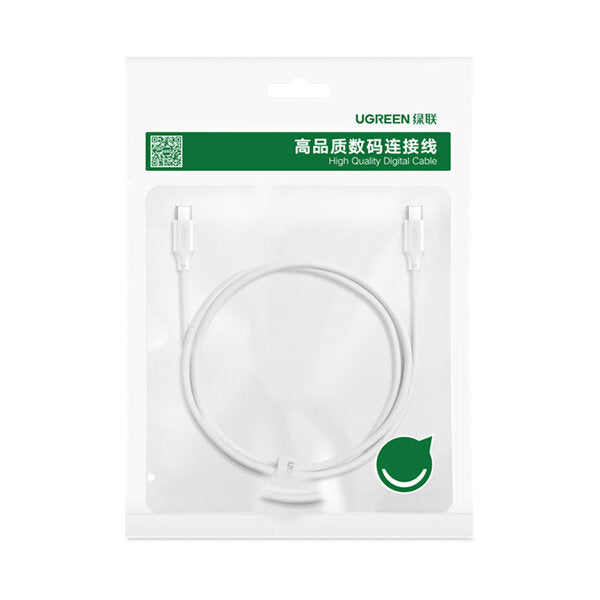 Ugreen US562 USB-C / USB-C PD-kabel 100W 0,5m - hvid