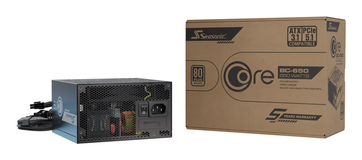 Seasonic CORE BC-650 enhed til strømforsyning 650 W 20+4 pin ATX ATX Sort