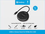 Sandberg 136-72 drev dockingstation USB 3.2 Gen 2 (3.1 Gen 1) Type-C Sort