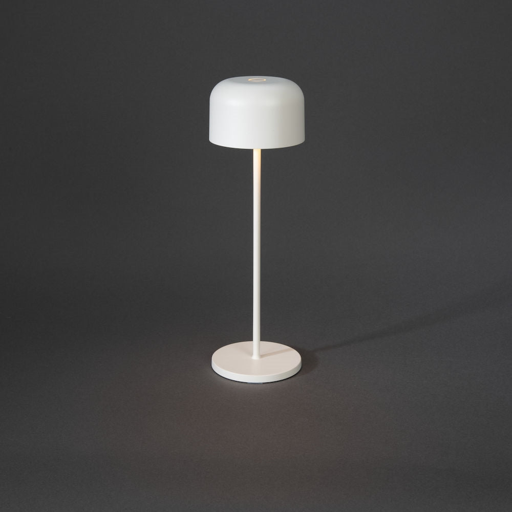 Konstsmide Lille hvid bordlampe portable