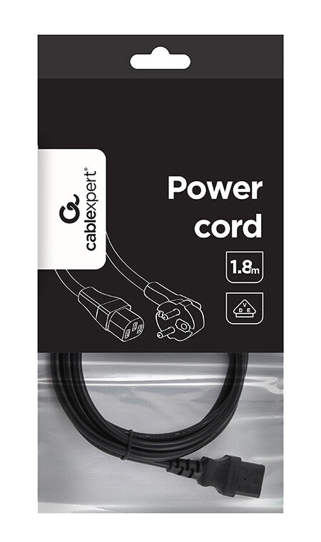 Gembird Power cord (C13), VDE approved, 6 ft