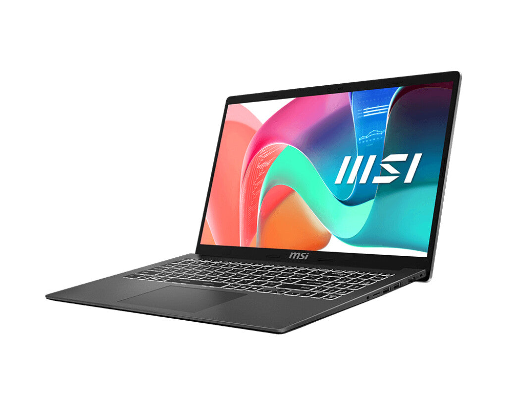 MSI Modern 15 F13MG-471NL Intel® Core™ i5 i5-1334U Laptop 39,6 cm (15.6") Fuld HD 16 GB DDR4-SDRAM 512 GB SSD Wi-Fi 6E (802.11ax) Windows 11 Home Grå