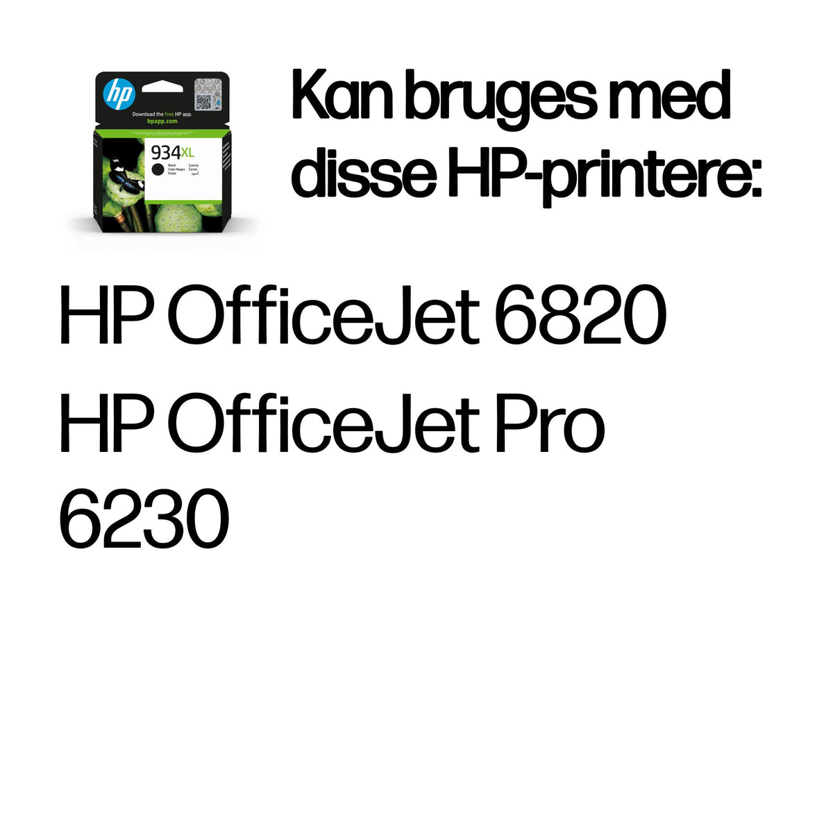 HP 934XL Sort 1000 sider Blæk C2P23AE