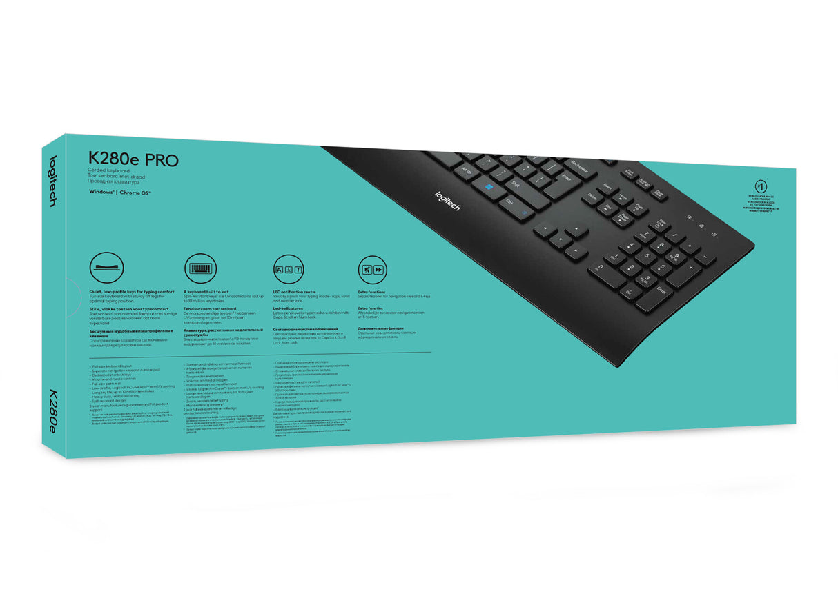 Logitech K280e for Business tastatur Kontor USB QWERTY US International Sort