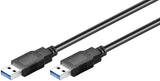 Goobay TCOCUAA18U3 USB-kabel USB 3.2 Gen 1 (3.1 Gen 1) 3 m USB A 5 Gbit/sek. Sort