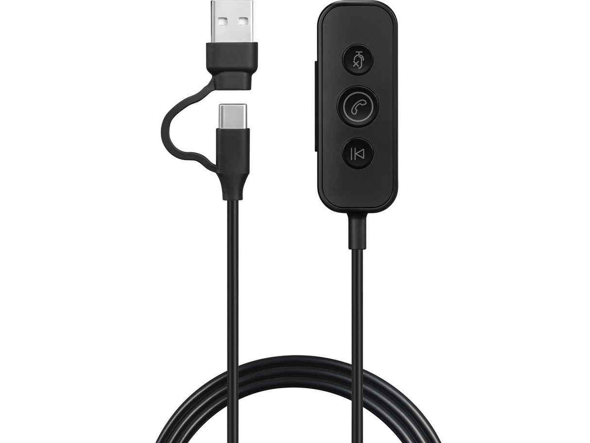 Sandberg 126-54 hovedtelefoner/headset Ledningsført Kontor/Callcenter USB Type-C / USB Type-A Sort